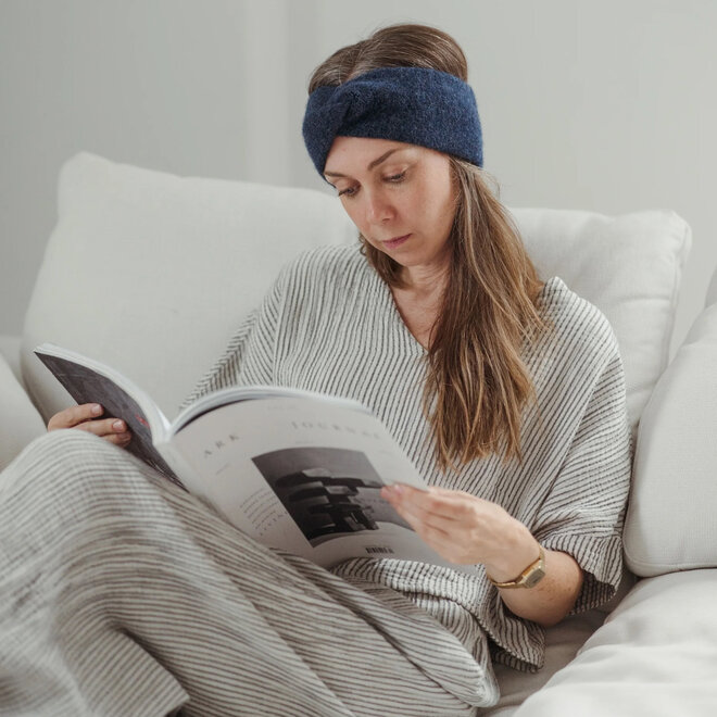 Headband Twisted Baby Alpaca Denim