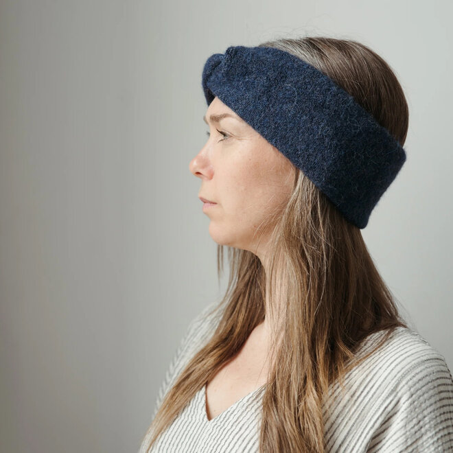 Headband Twisted Baby Alpaca Denim