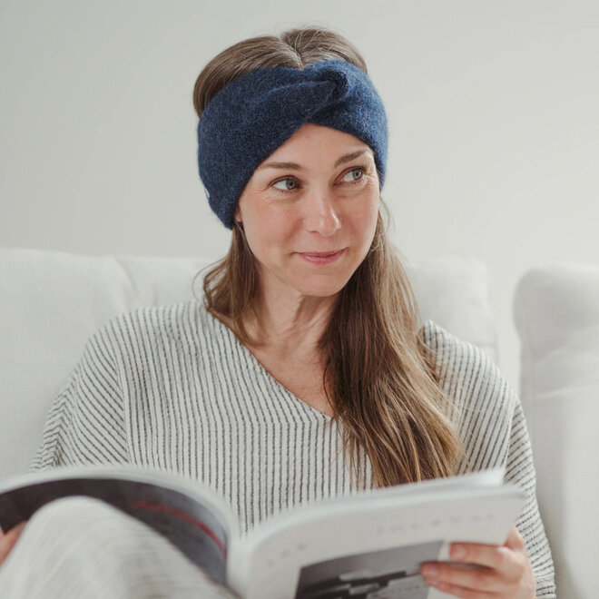 Headband Twisted Baby Alpaca Denim