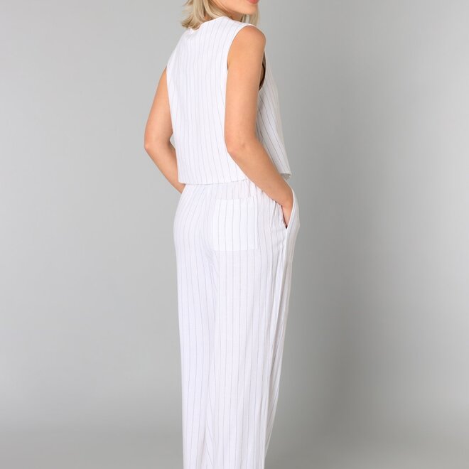 Vest Tekla  White with Black Stripes