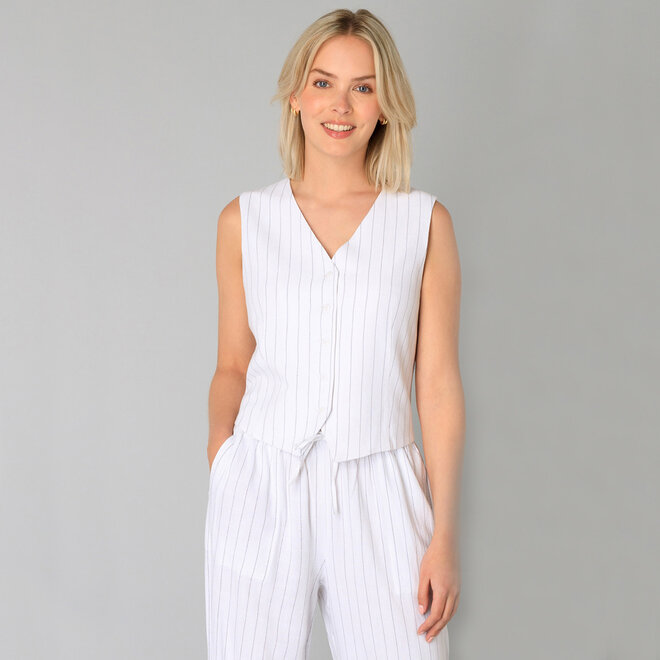 Vest Tekla  White with Black Stripes