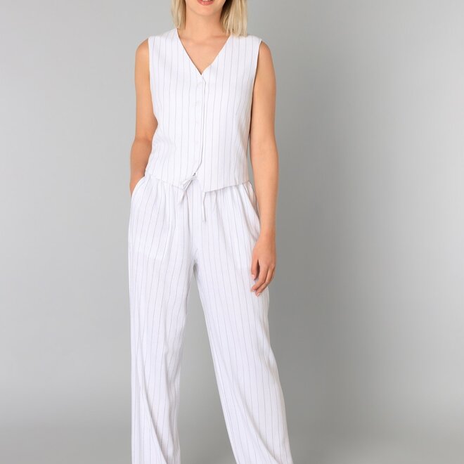 Vest Tekla  White with Black Stripes