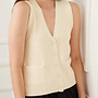 Sweater Vest Ribbed Button Cream