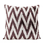 Pillow Ikat Chevron Deep Maroon & Grey 20 x 20in
