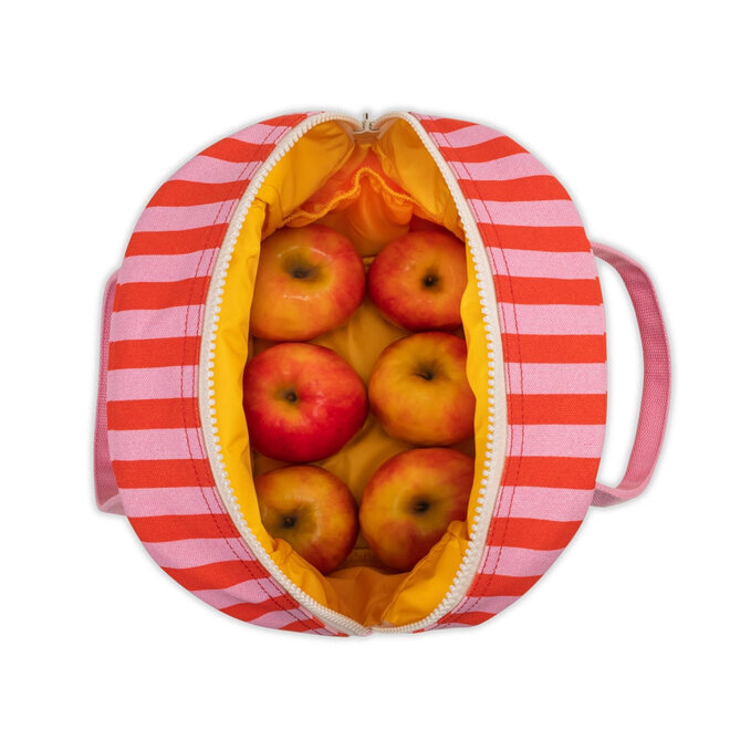 Zipper Lunch Bag Awning Stripe Pink