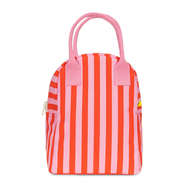 Zipper Lunch Bag Awning Stripe Pink
