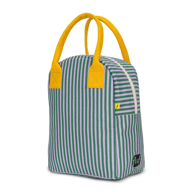 Zipper Lunch Bag Candy Stripe Grass & Lavender