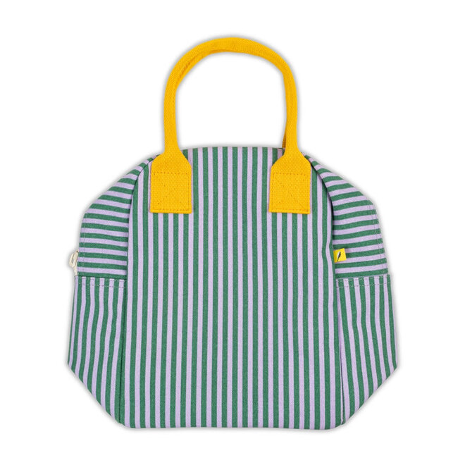 Zipper Lunch Bag Candy Stripe Grass & Lavender
