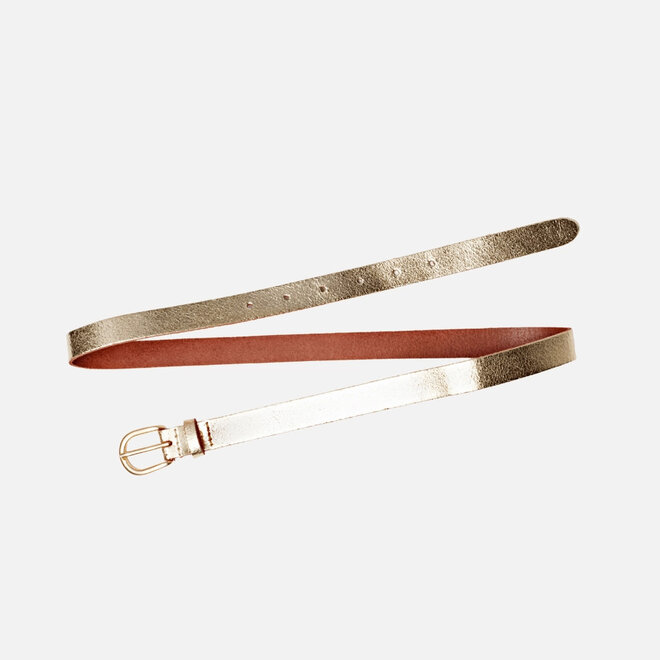 Leather Belt Eva Metallic Gold