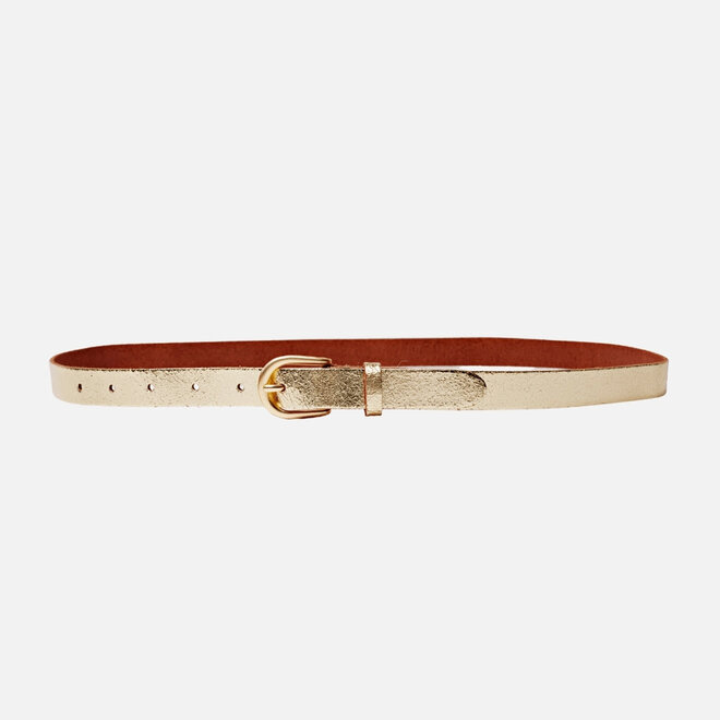 Leather Belt Eva Metallic Gold