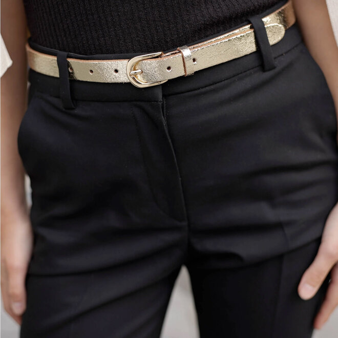 Leather Belt Eva Metallic Gold