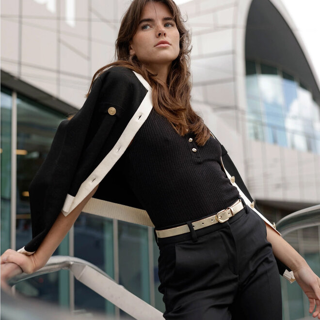 Leather Belt Eva Metallic Gold