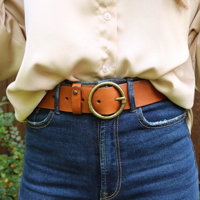 Vintage Leather Belt Pip Cognac