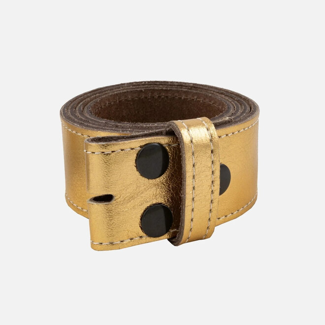 Belt Jeany Metallic Leather Gold Removable Buckle