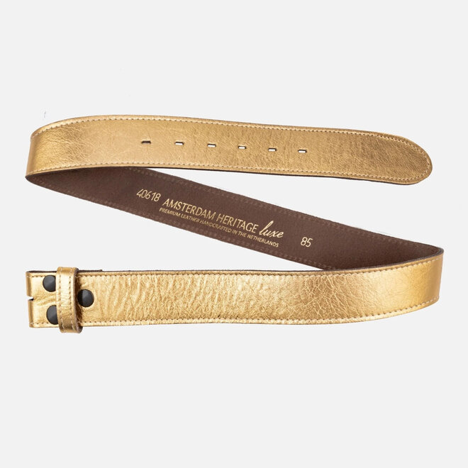 Belt Jeany Metallic Leather Gold Removable Buckle