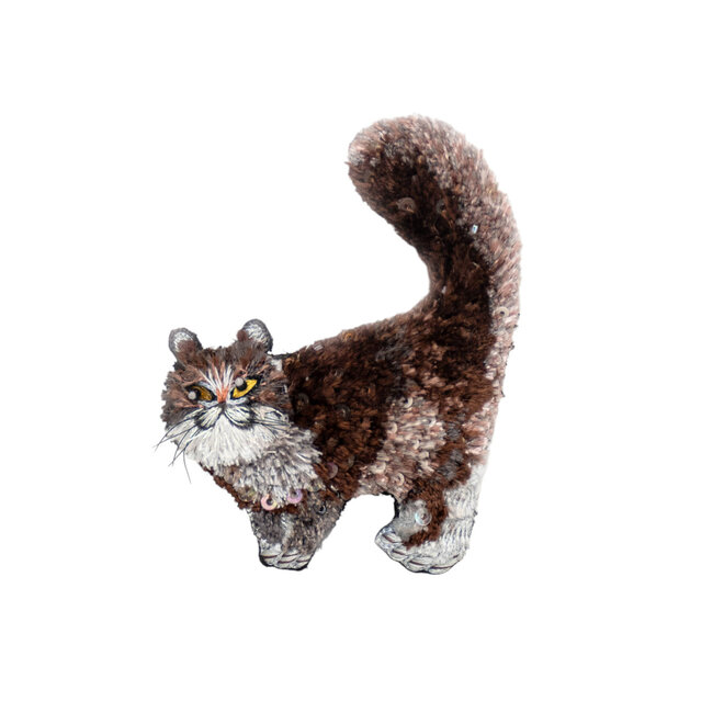 Brooch Pin Fluffy Cat