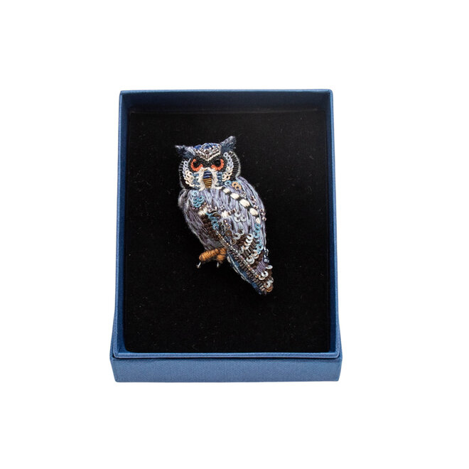 Brooch Pin Southern White Faced Owl