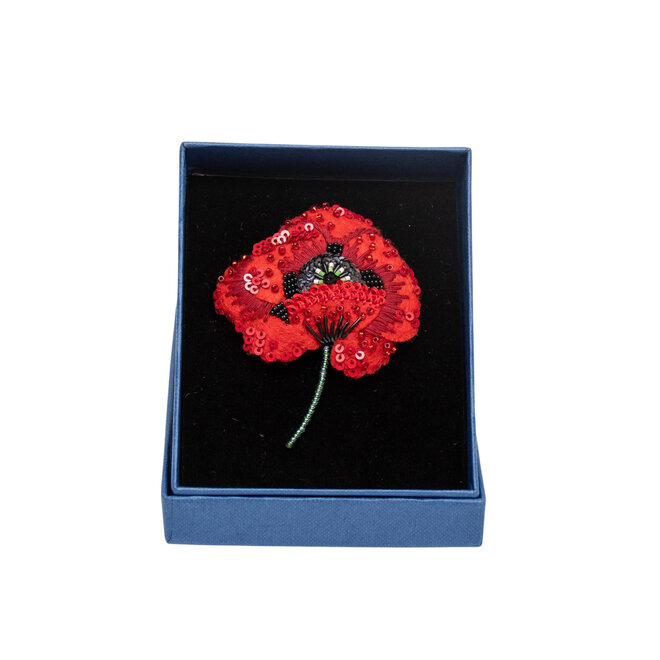 Brooch Pin Red Poppy