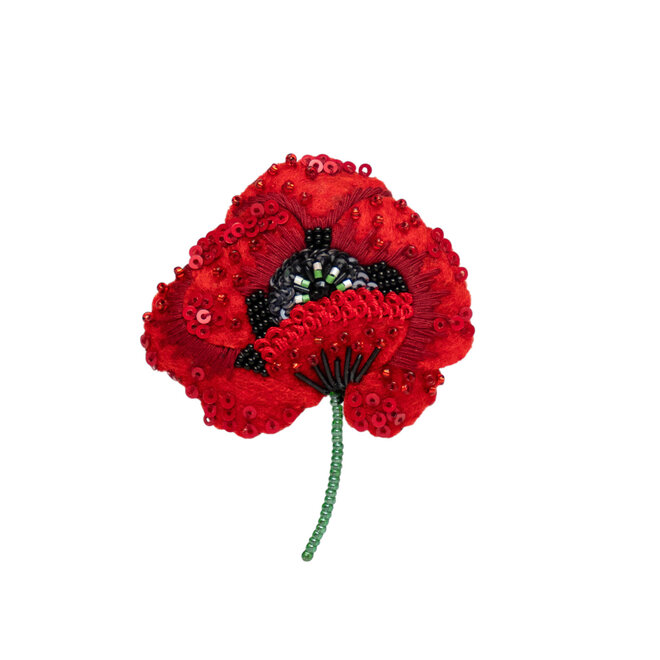 Brooch Pin Red Poppy