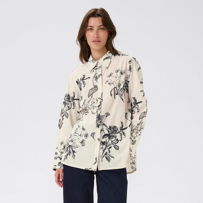 Shirt Sveja Dark Navy Botanical Print