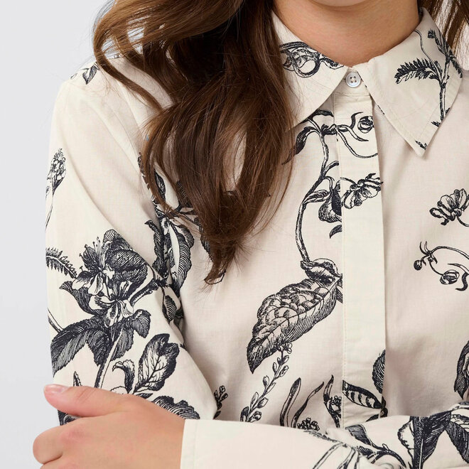 Shirt Sveja Dark Navy Botanical Print