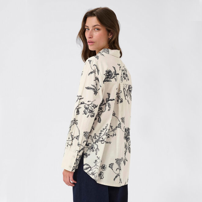 Shirt Sveja Dark Navy Botanical Print