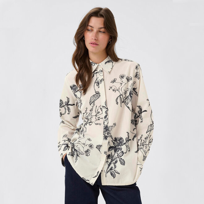 Shirt Sveja Dark Navy Botanical Print