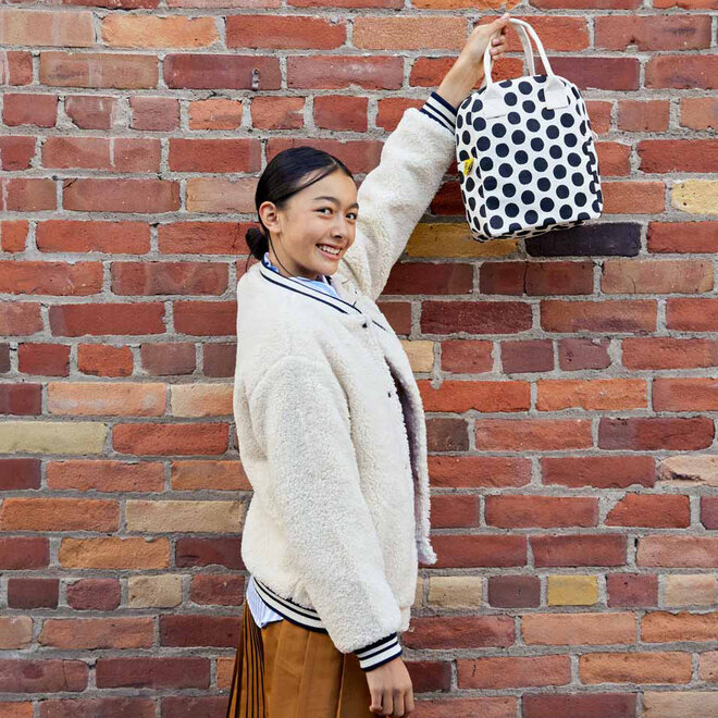 Zipper Lunch Bag Dot Black & White
