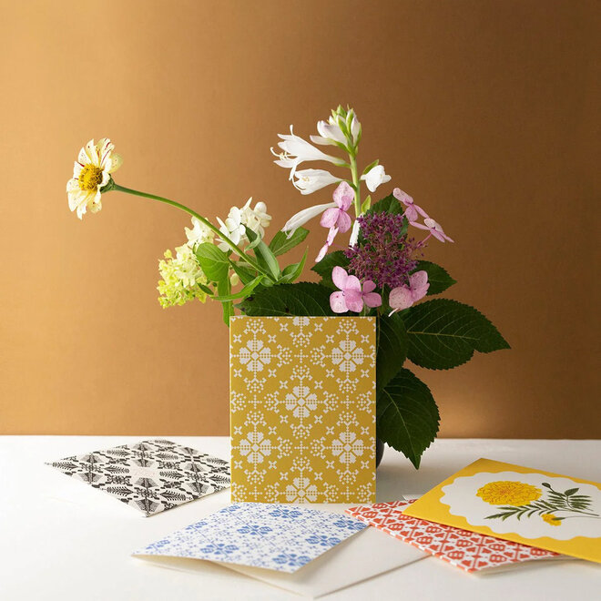 Card Folk Pattern Mustard