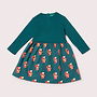 Twirler Dress Long Sleeve Foxes Blue