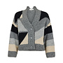 Knit Cardigan Stripes Black & Grey
