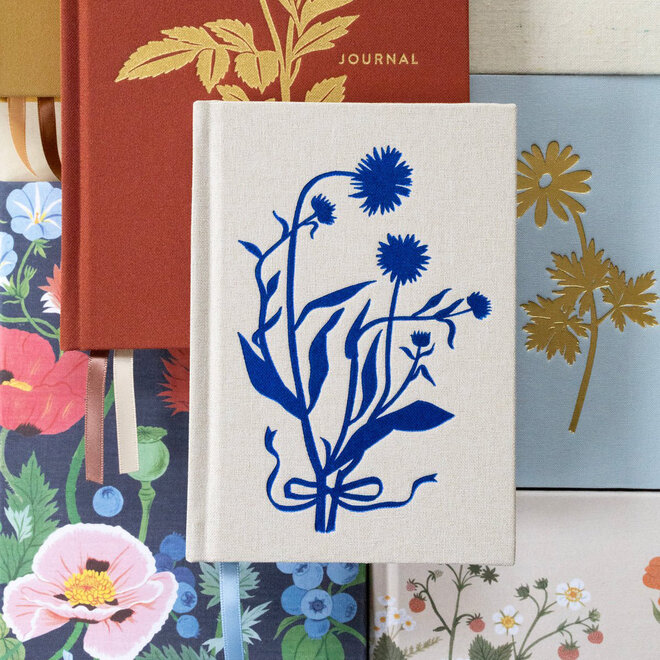 Mini Journal Linen Bound Blue Flora
