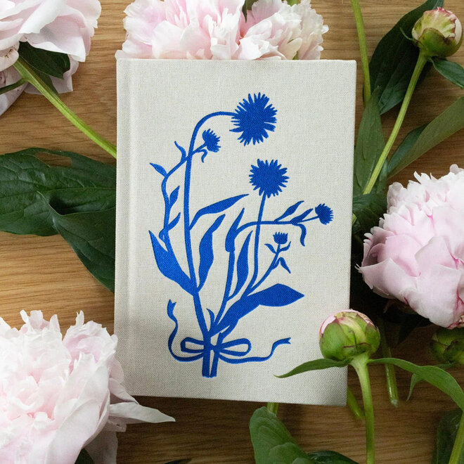 Mini Journal Linen Bound Blue Flora