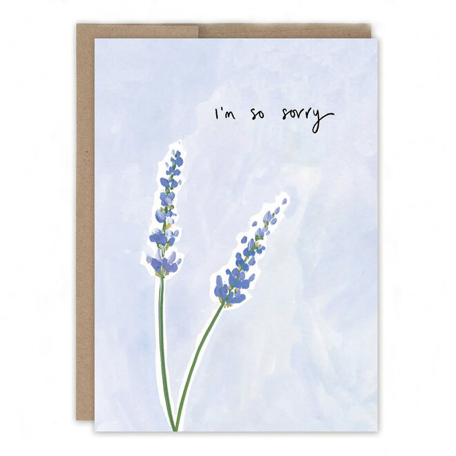 Card So Sorry Sympathy Lavender