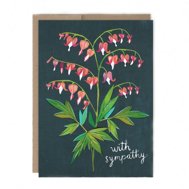 Card Sympathy Bleeding Hearts