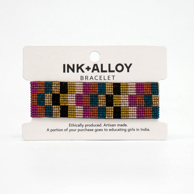 Bracelet Kenzie Beaded Checkered Muted