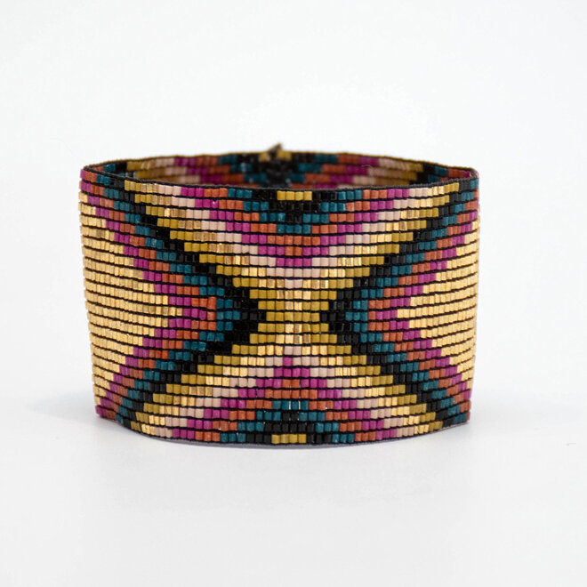 Bracelet Brooklyn Beaded Pink & Gold