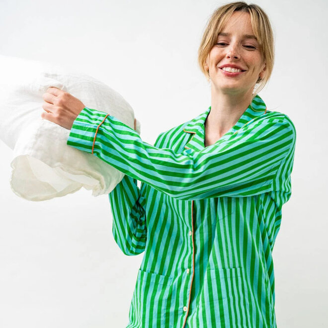 Pajama Set Bonnie Stripe Green Blue