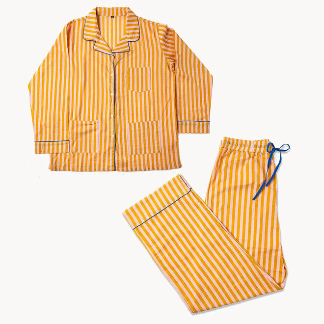 Pajama Set Bonnie Stripe Mustard Blush