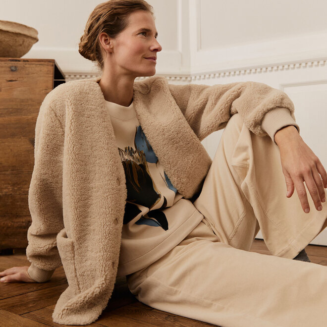 Jacket Junte Teddy Fleece Fog