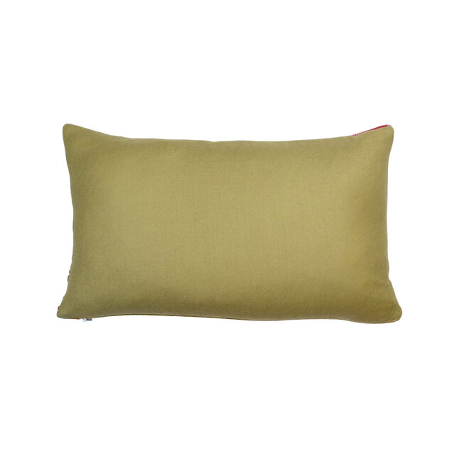 Pillow Prom Stripe Cerise back in Green 11 x 18in