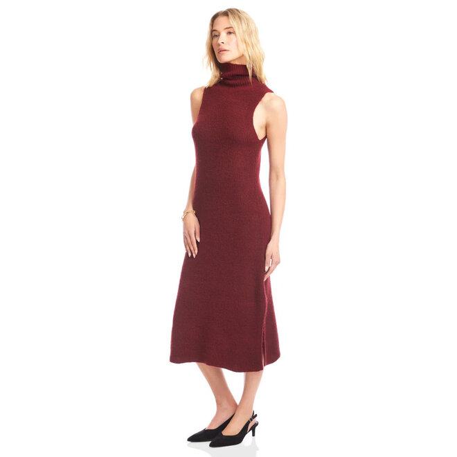Turtleneck Sweater Dress Wine