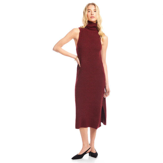 Turtleneck Sweater Dress Wine