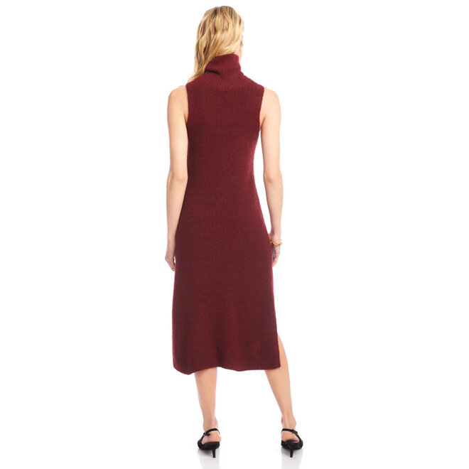 Turtleneck Sweater Dress Wine
