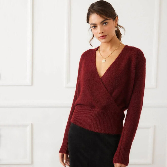 Wrap Sweater Wine