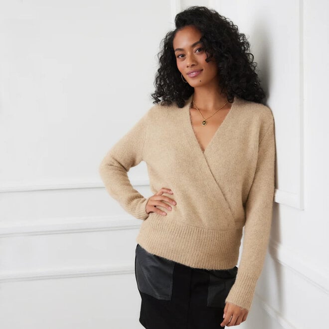 Wrap Sweater Wheat