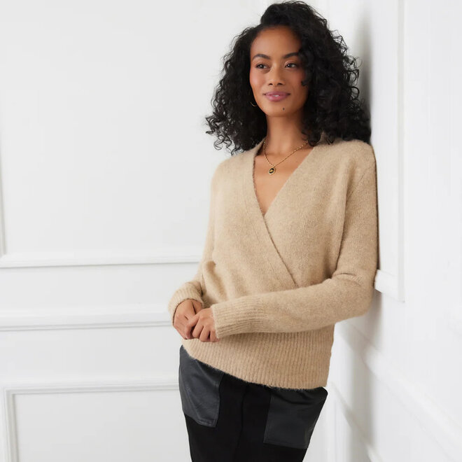 Wrap Sweater Wheat