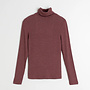Ribbed T-Shirt Turtleneck Eggplant