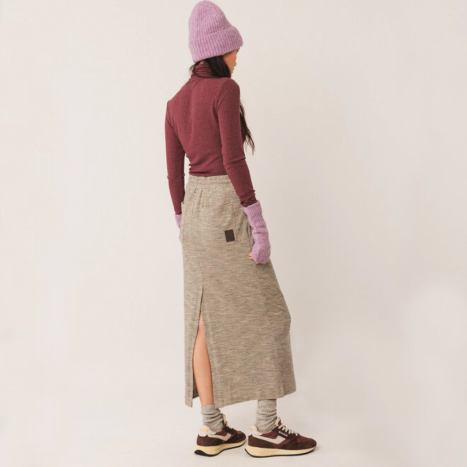 Ribbed T-Shirt Turtleneck Eggplant