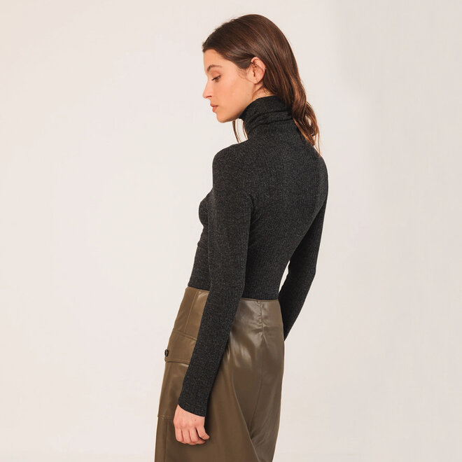 Ribbed T-Shirt Turtleneck Marengo